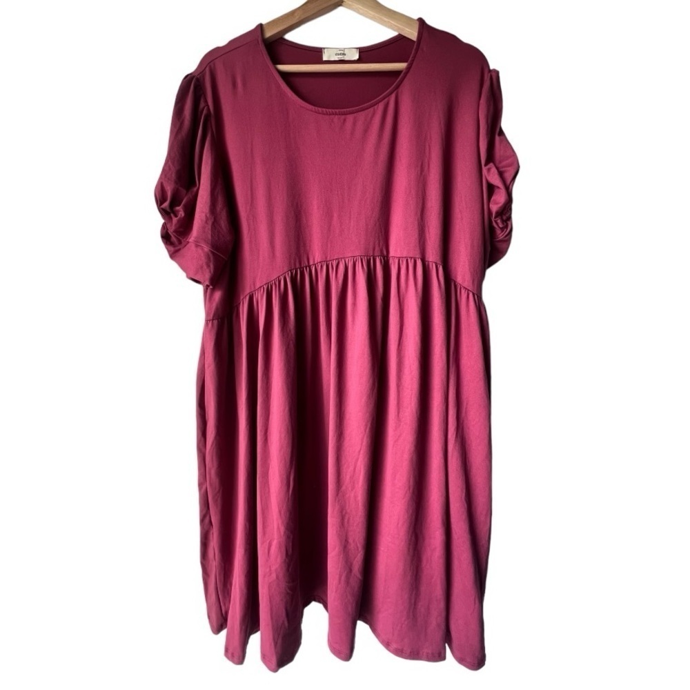 Women's entro babydoll in duty rose curves short sleeve plus size smock Sz 2x. - Picture 2 of 10